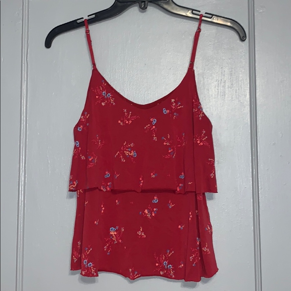 mudd red flowered tank top - Picture 2 of 7